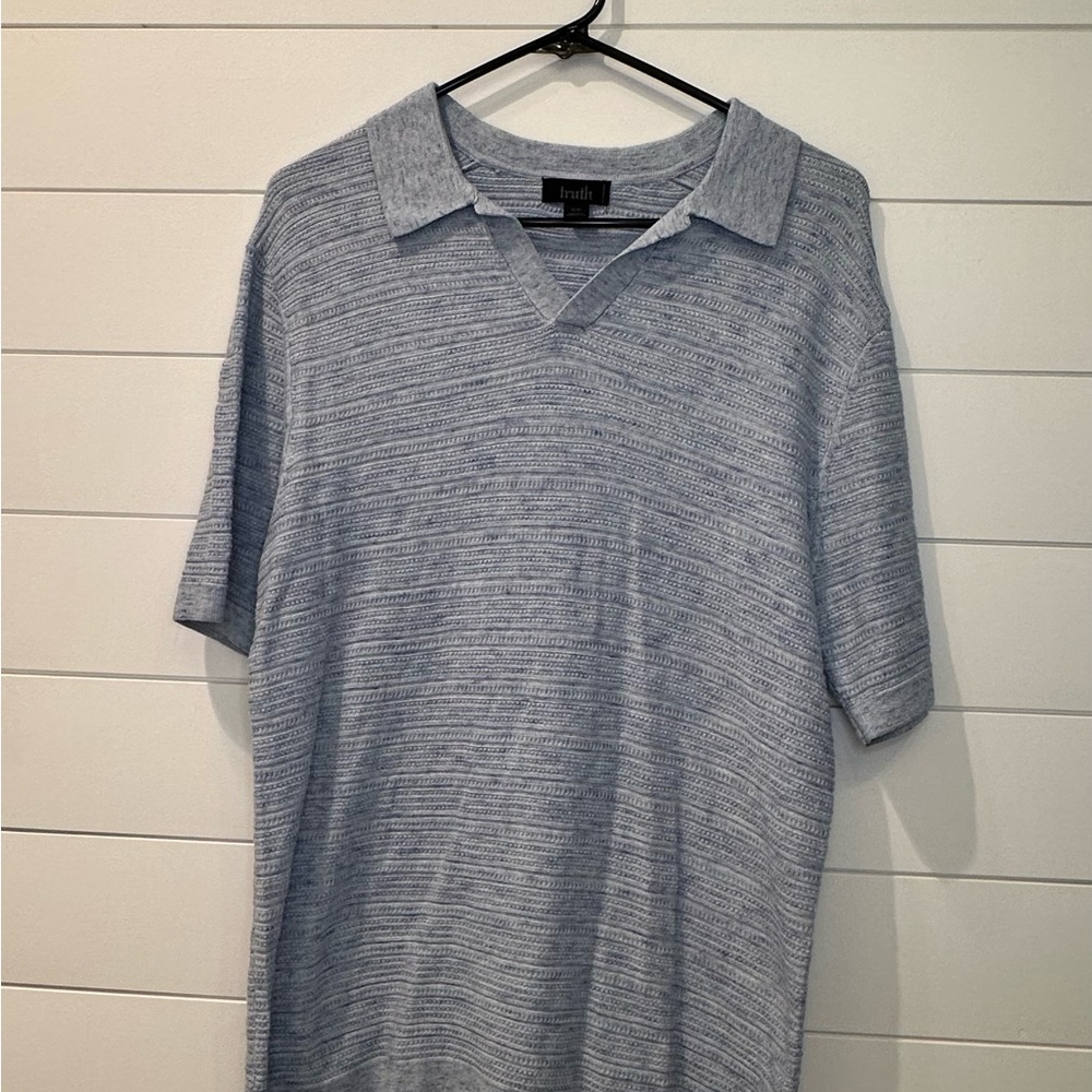 Truth Light Blue Textured Polo Shirt